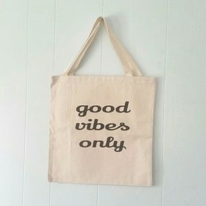 Good Vibes Only Tote Bag canvas beach grocery fest